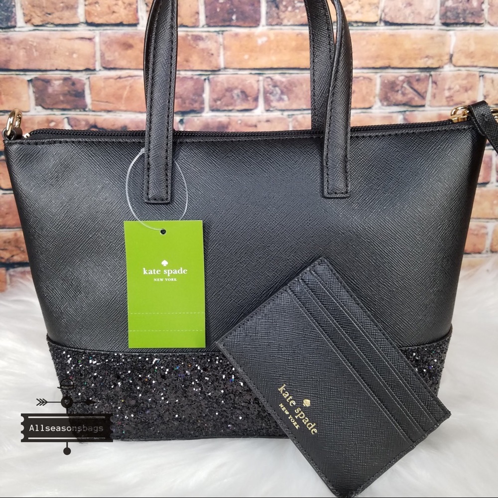 Kate spade Ina Greta black satchel card case SET - Picture 7 of 8